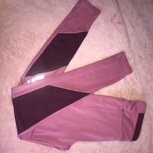 ASYMMETRIC LEGGINGS DUSKY PINK/DARK RUBY